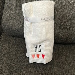Rae Dunn Valentine “His” Hand Towels